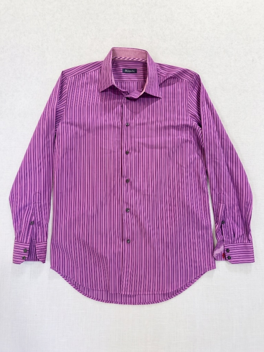 Robert Graham Mens 16 33 Dress Shirt Pink Purple Stripe Knowledge Wisdom Truth